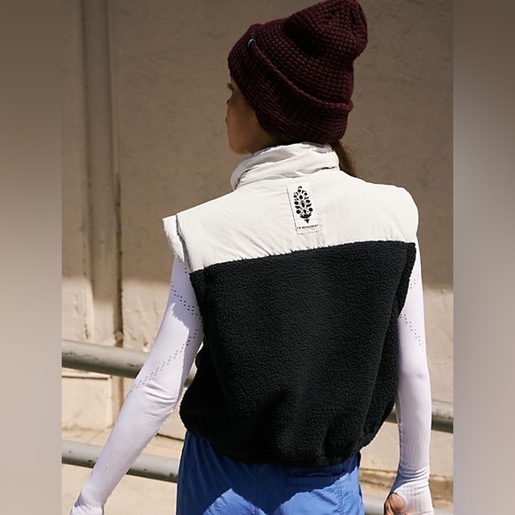 FP Movement Free People Journey Ahead Shearling Vest in Ivory Combo - Picture 9 of 9